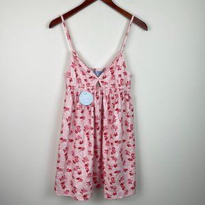 Hill House The Aurora Sleep Dress Love Letters Pink Red